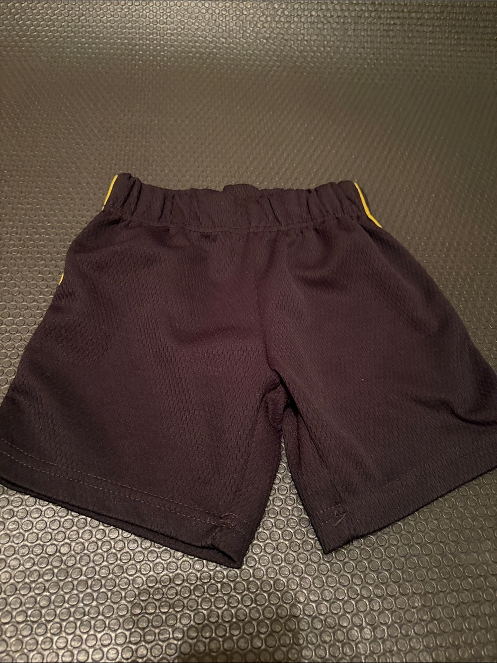 Swiggles Black Shorts with Yellow Trim